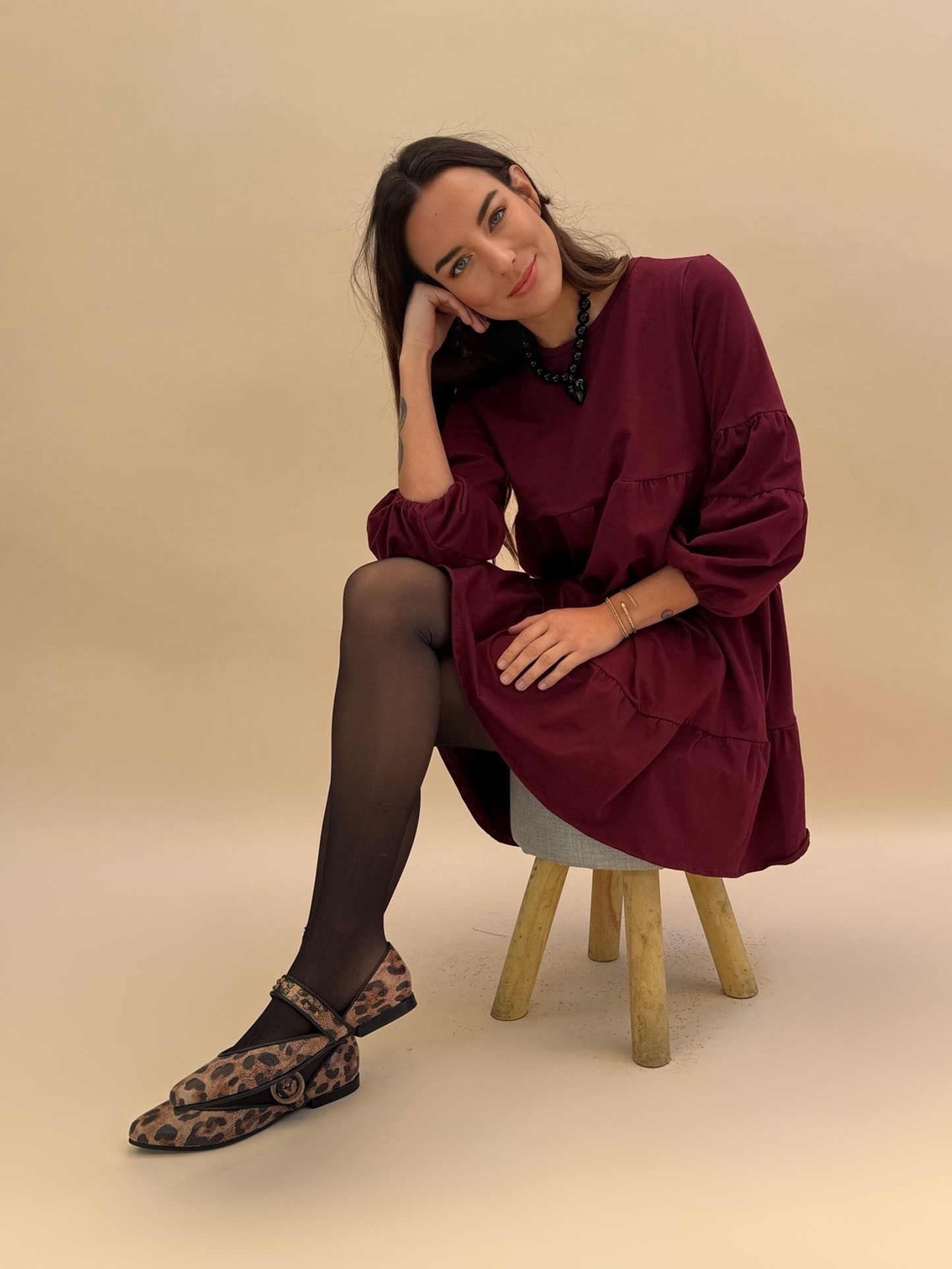 Vestido Laura - Burdeo