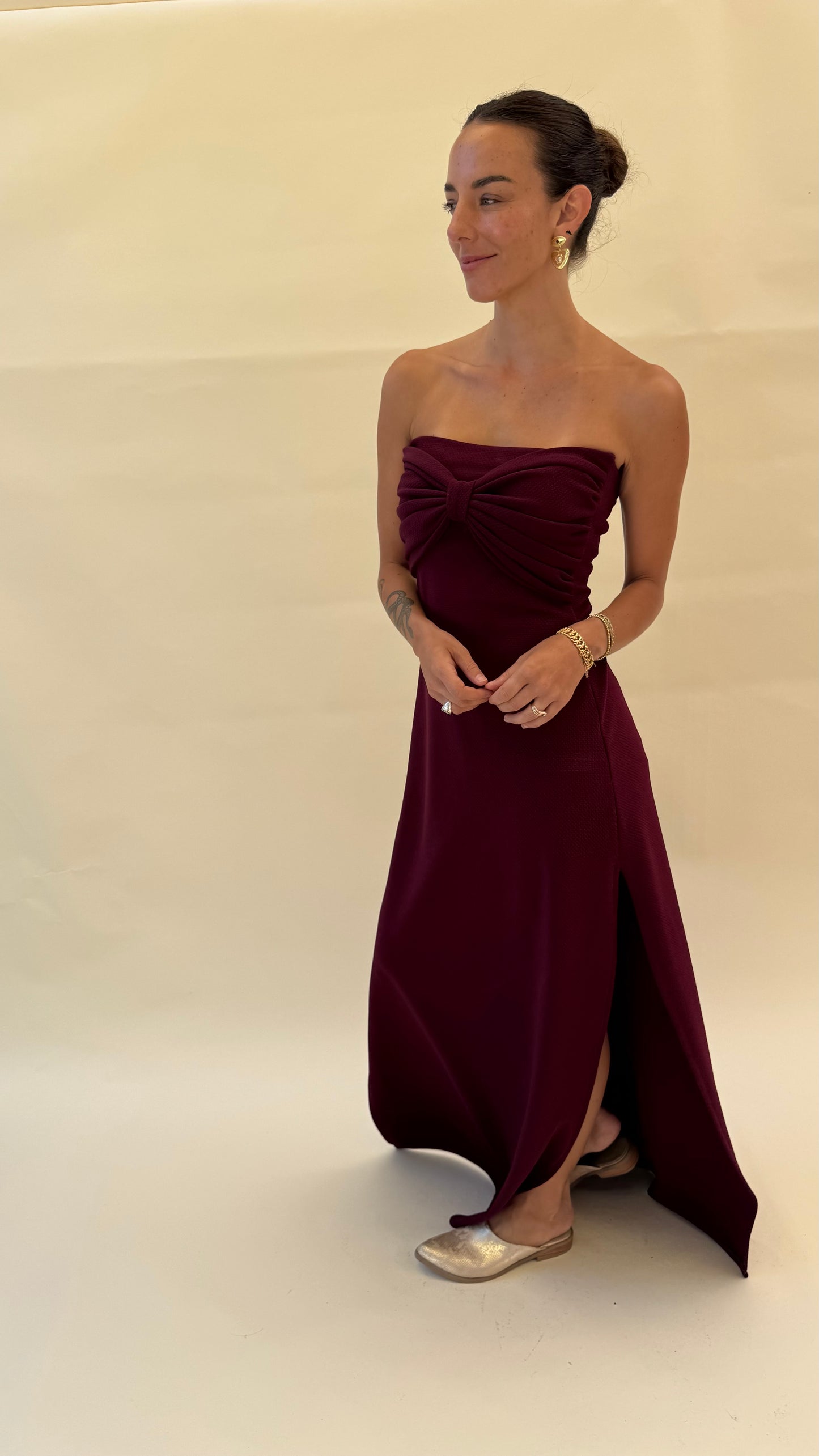 Vestido Virginia-Burdeo
