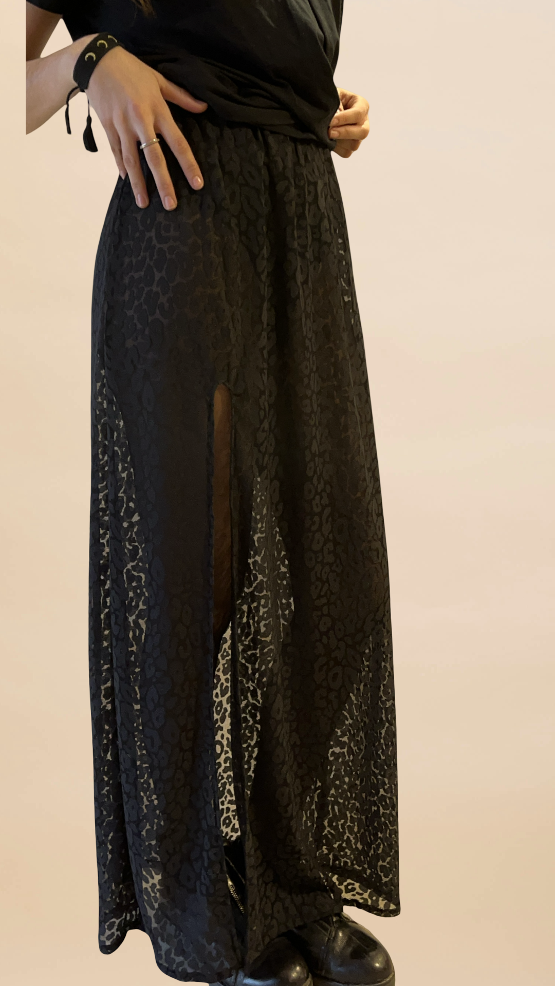 Falda Beatriz print- Negro