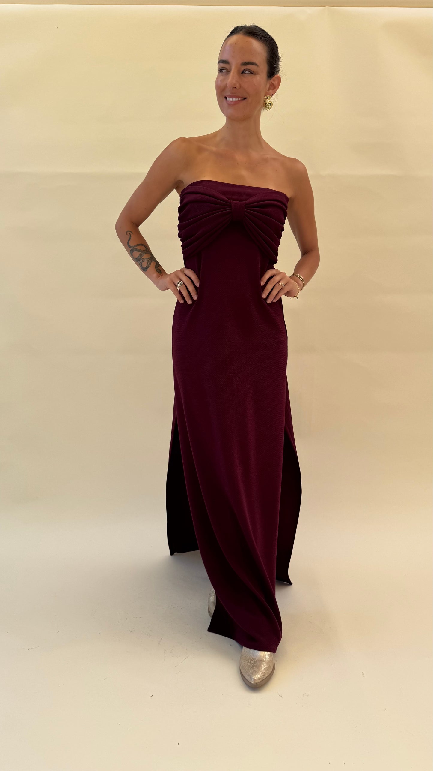 Vestido Virginia-Burdeo