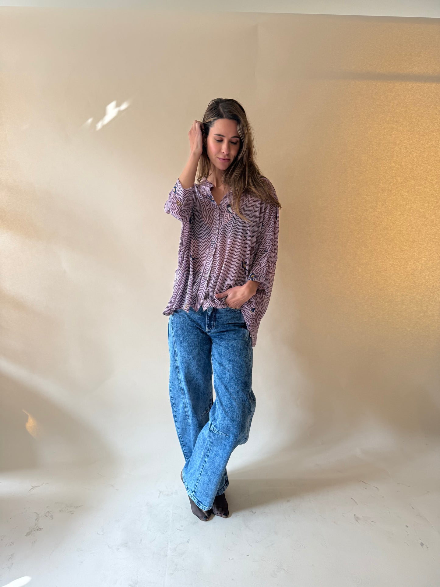 Blusa Paz - Pajaritos rose