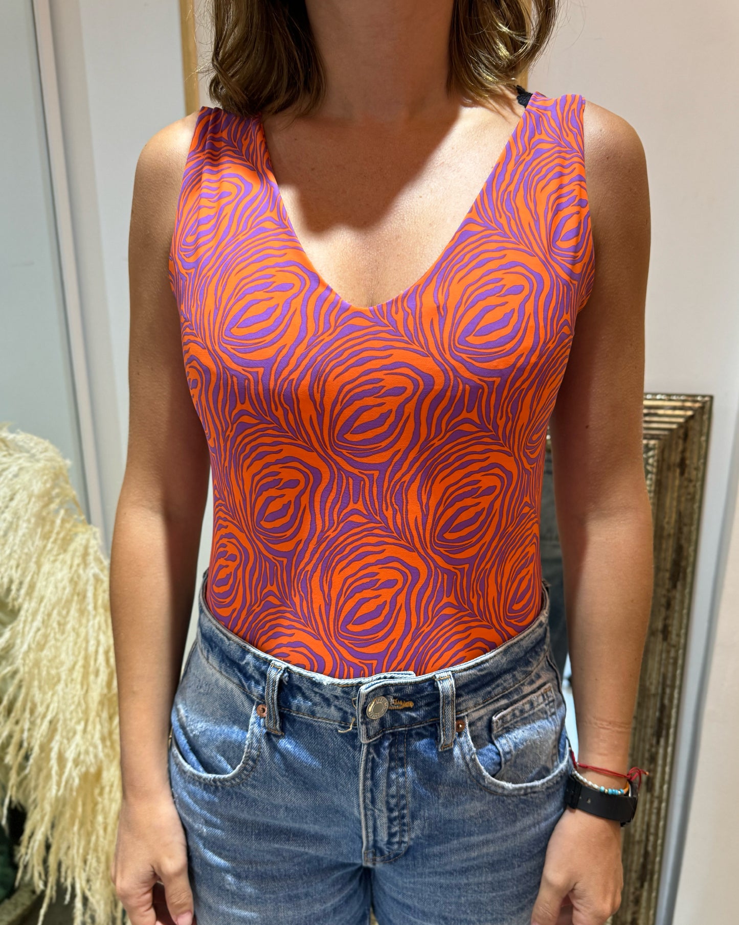 Body Elena - Print Naranja
