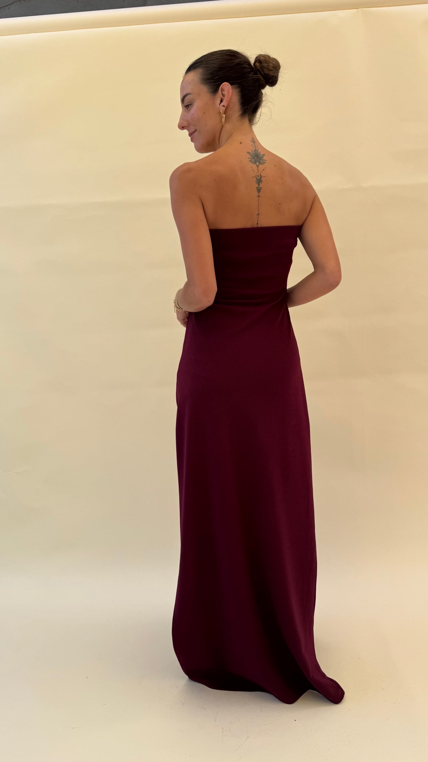 Vestido Virginia-Burdeo