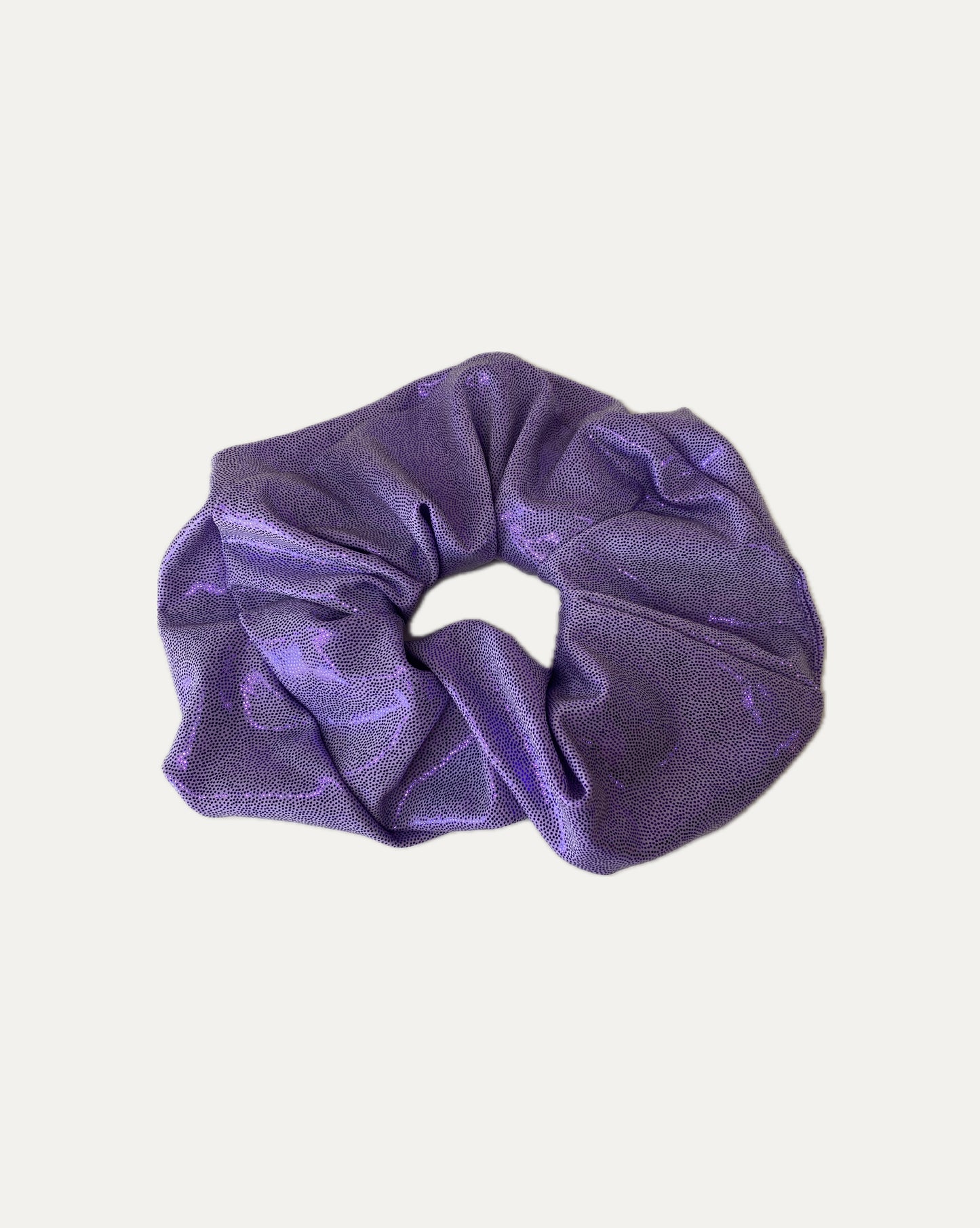Collet Scrunchie Flores Morado Brillos