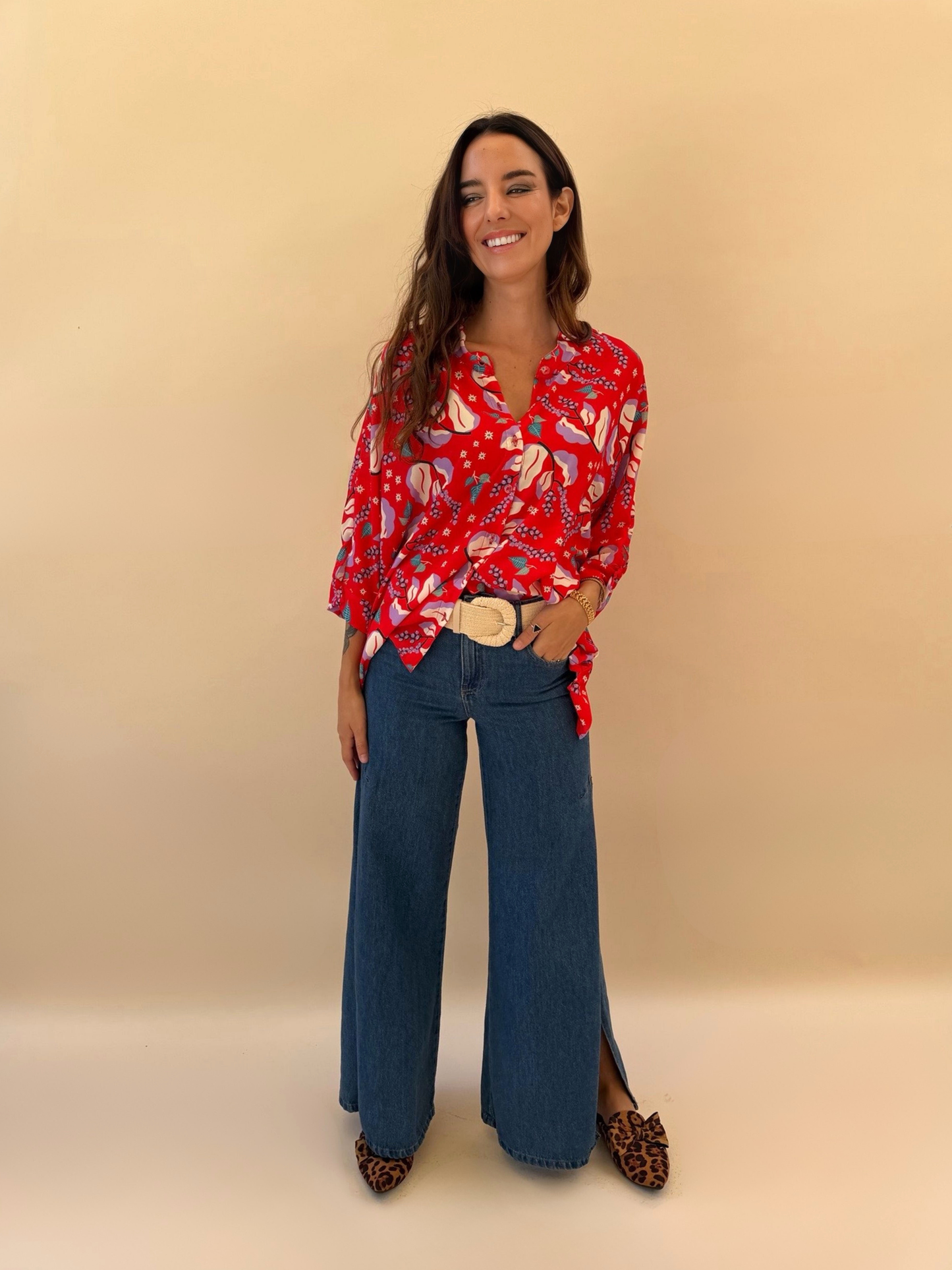 Blusa Paz - Flores Roja
