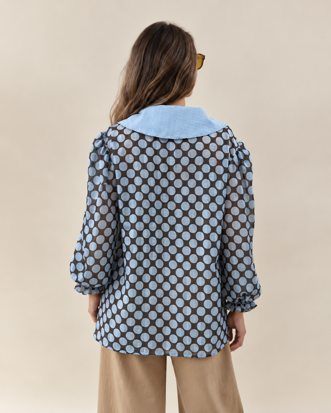 Blusa Clarita - Polka Celeste