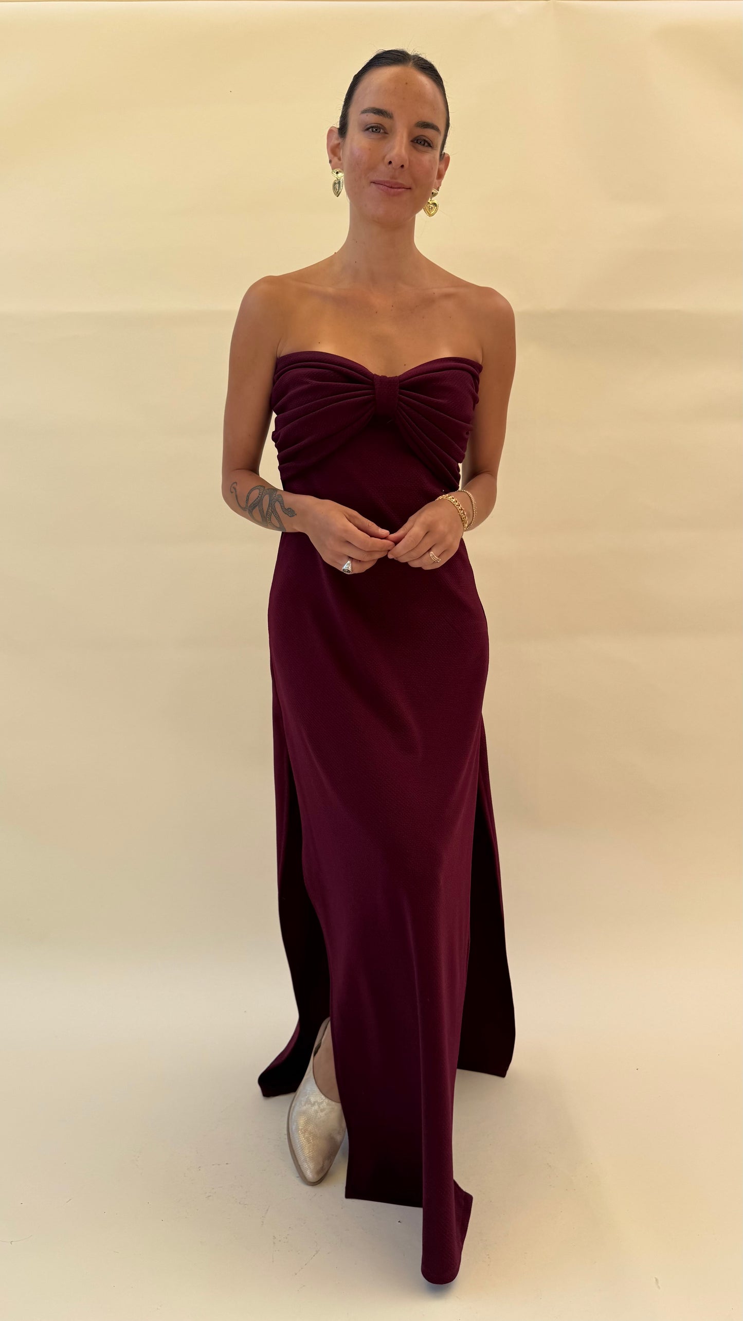 Vestido Virginia-Burdeo