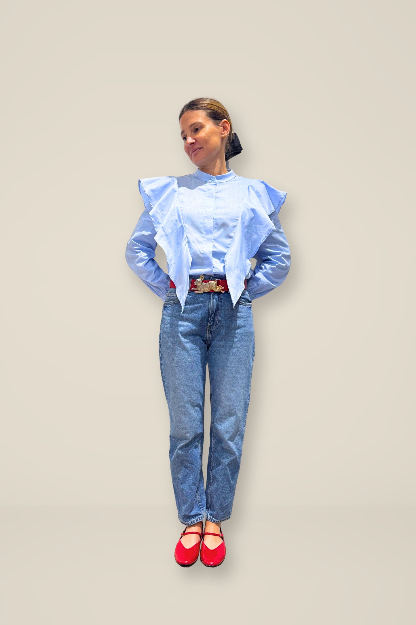 Blusa Alicia vuelos celeste