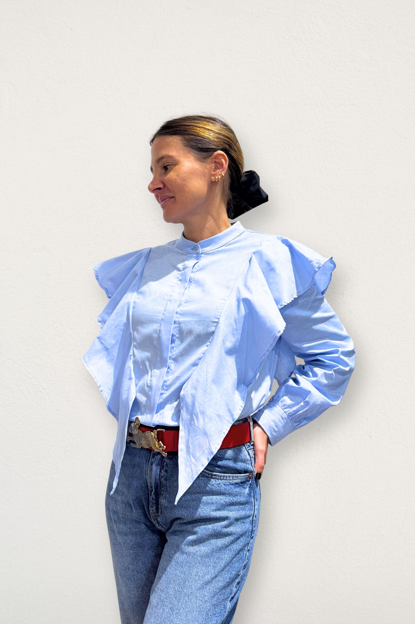 Blusa Alicia vuelos celeste