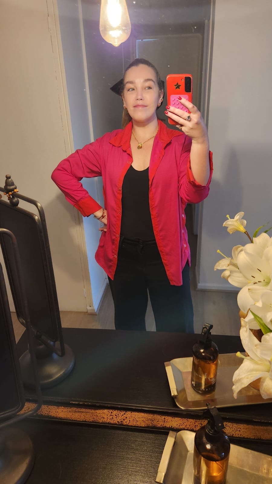 Blusa Graciela - Fucsia y Rojo