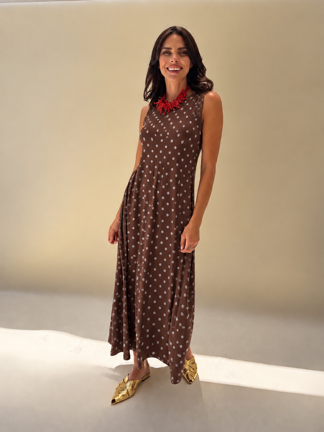 Vestido Candelaria - Largo Puntos Café