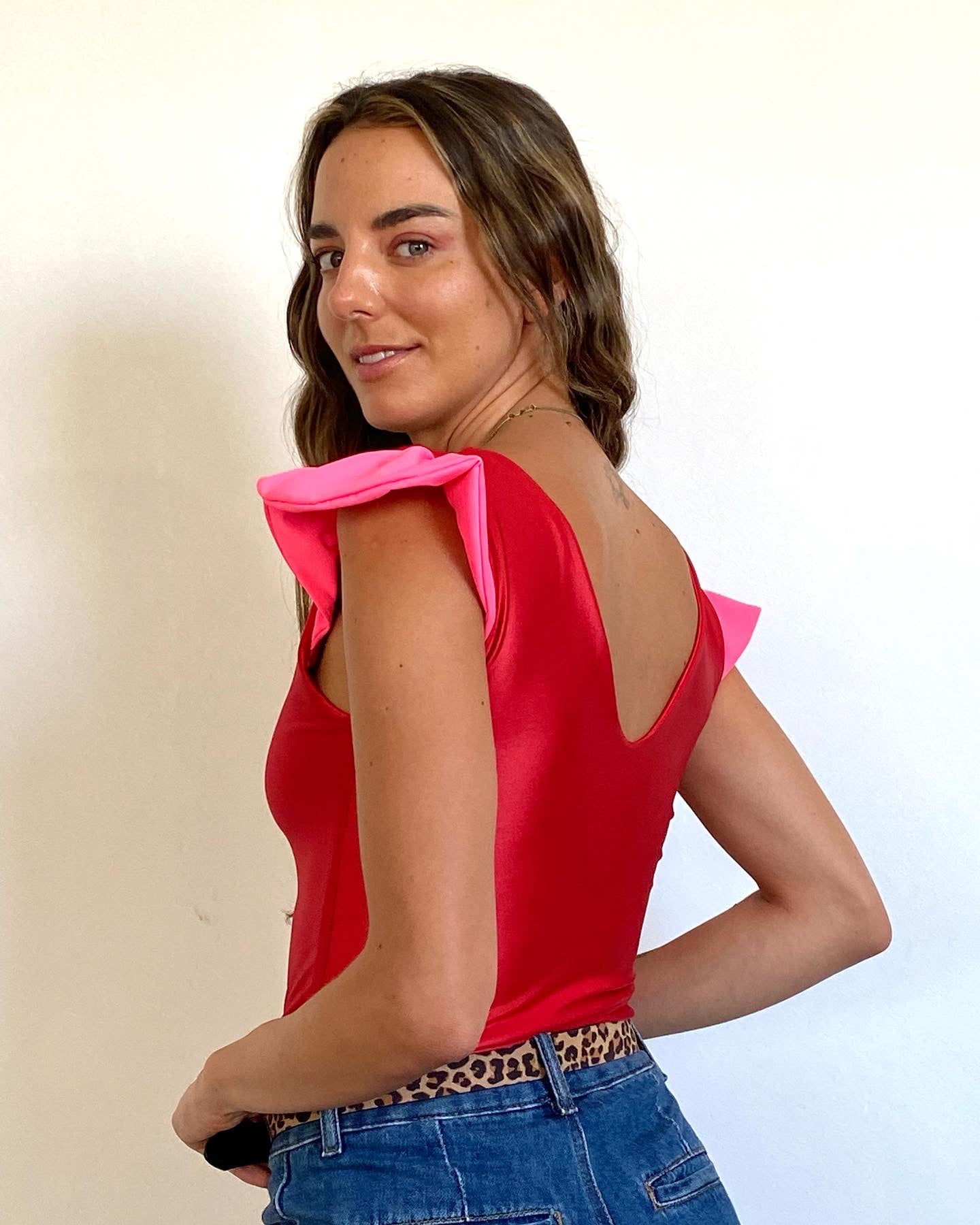 Top Sara - Rojo y Fucsia