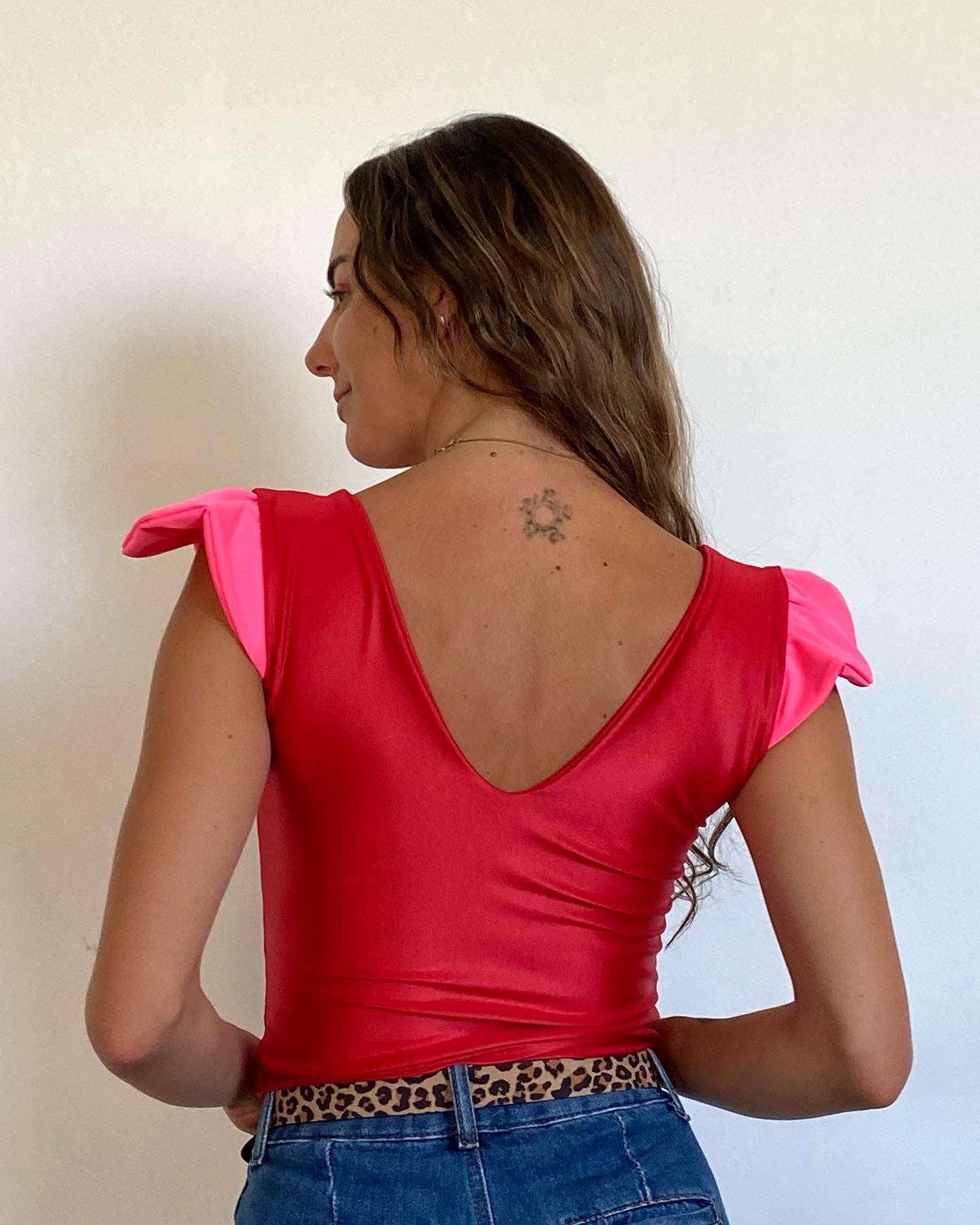 Top Sara - Rojo y Fucsia
