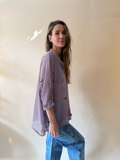 Blusa Paz - Pajaritos rose