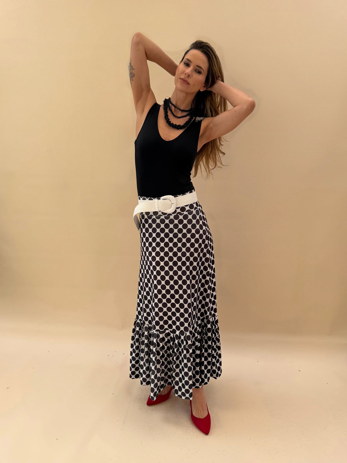 Falda María - Polka Negro