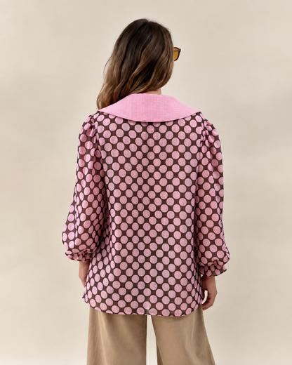 Blusa Clarita - Polka Rosa