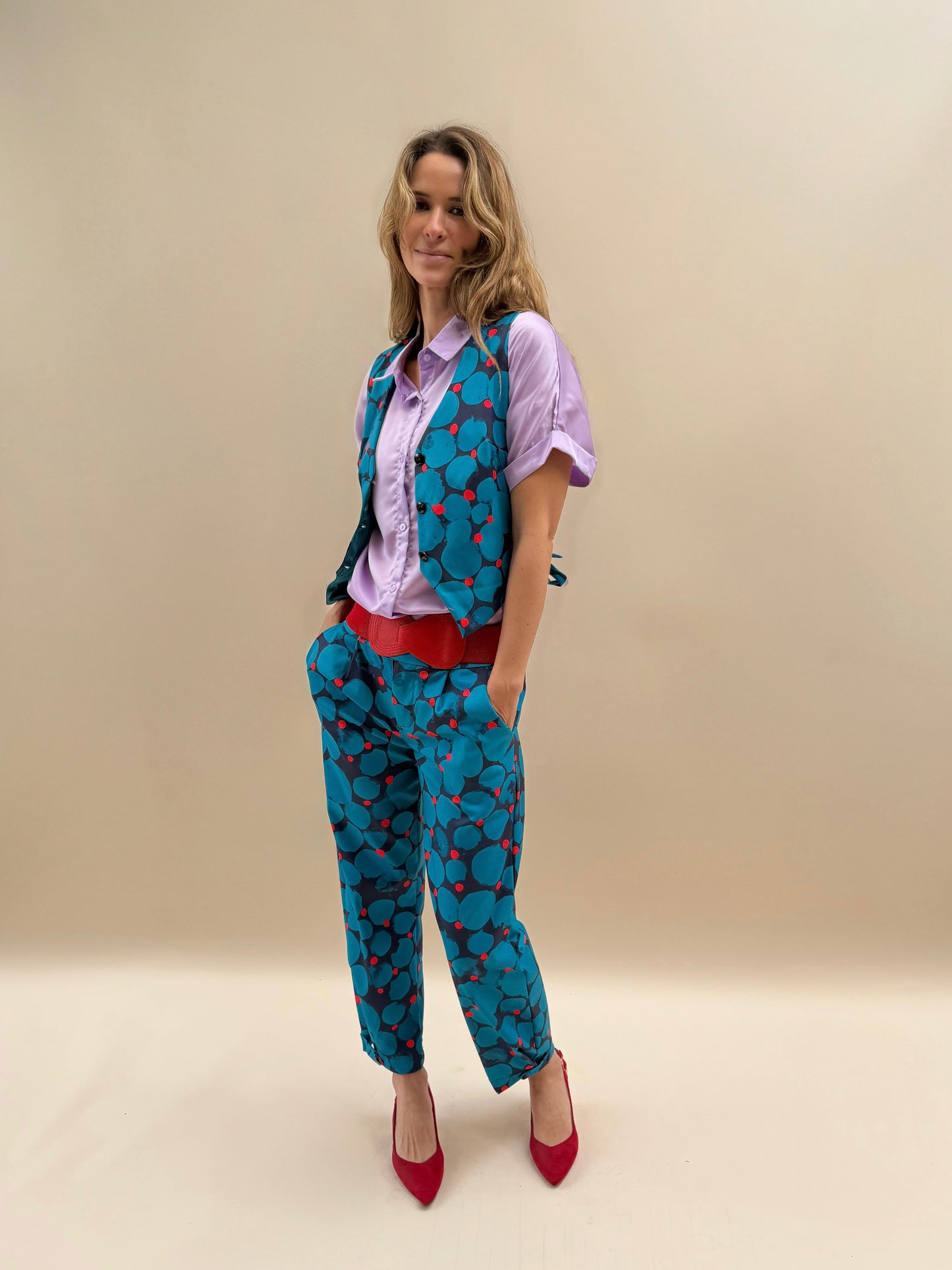 Pantalón Ana - Flores Azul