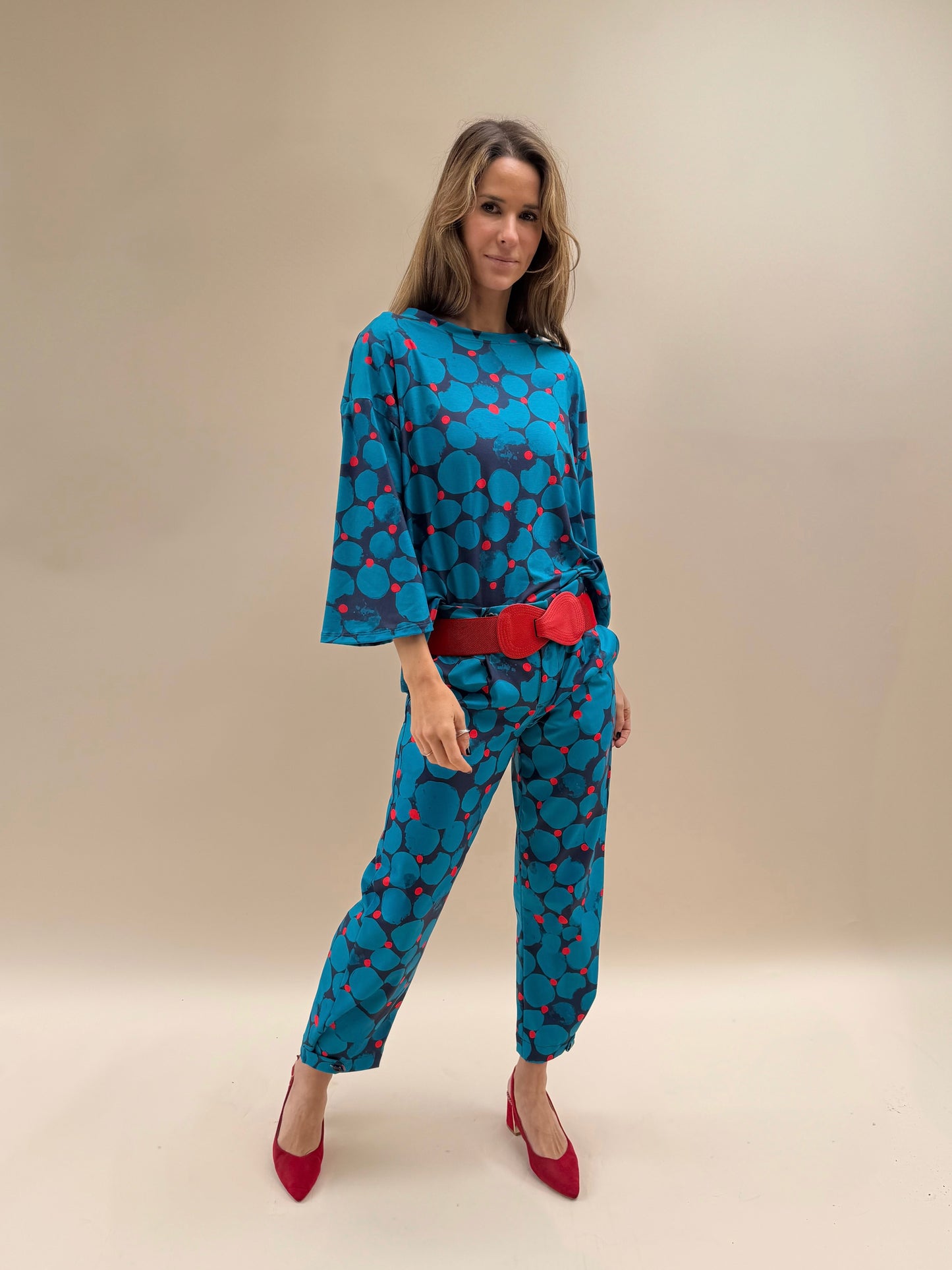 Pantalón Ana - Flores Azul