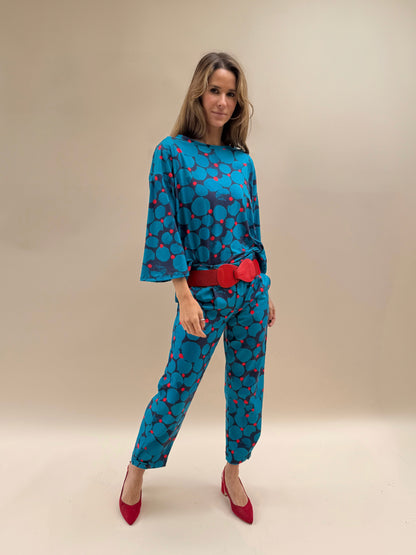 Pantalón Ana - Flores Azul