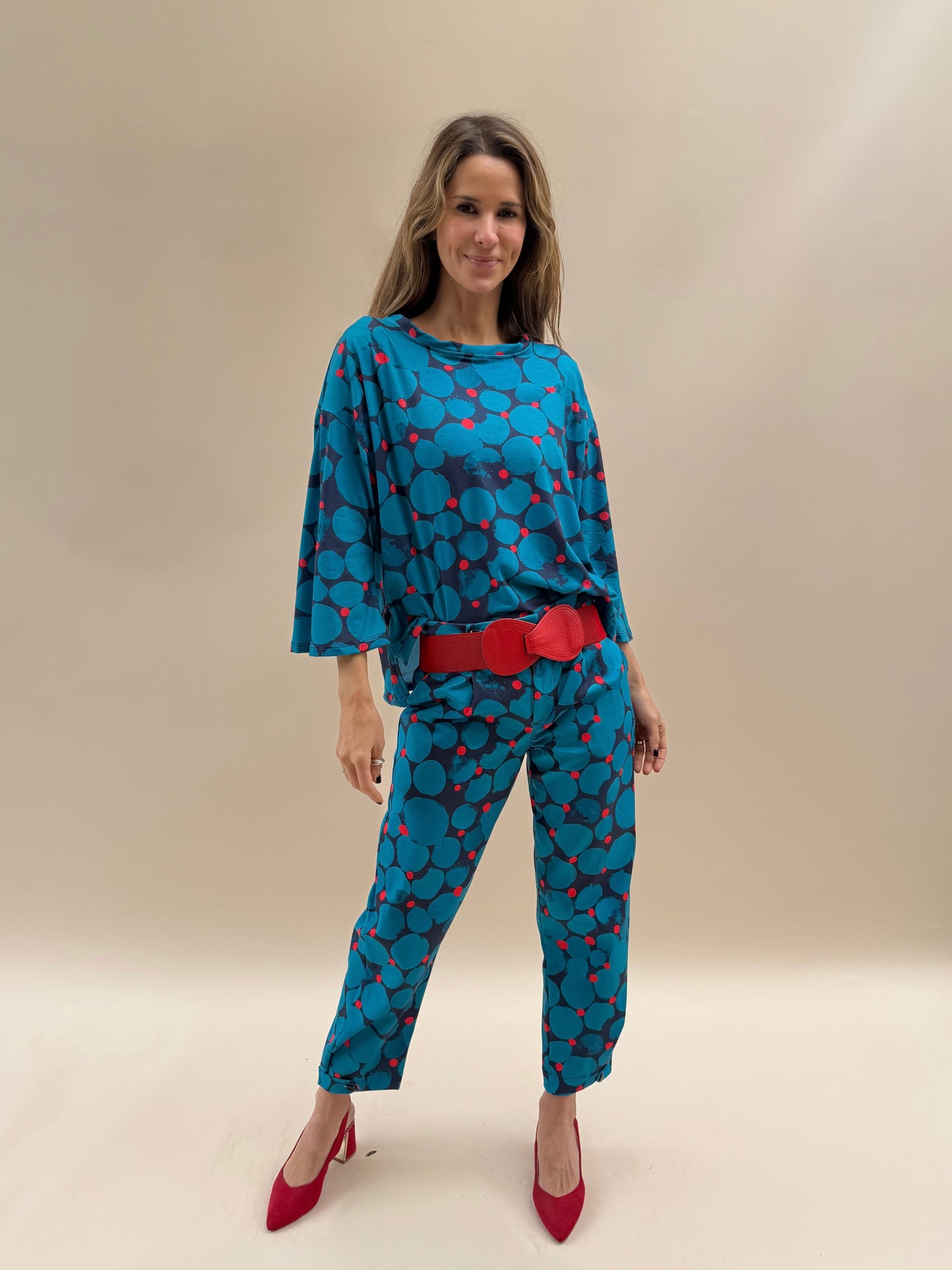Pantalón Ana - Flores Azul