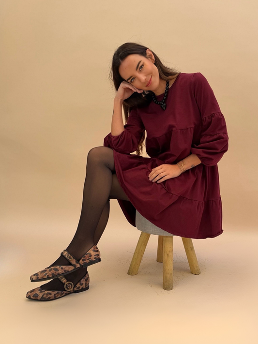 Vestido Laura - Burdeo