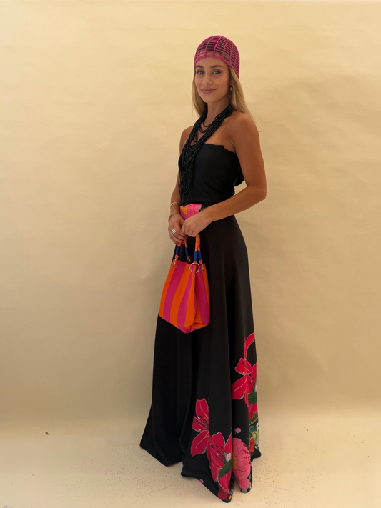 Falda Lucía - Flores Negro