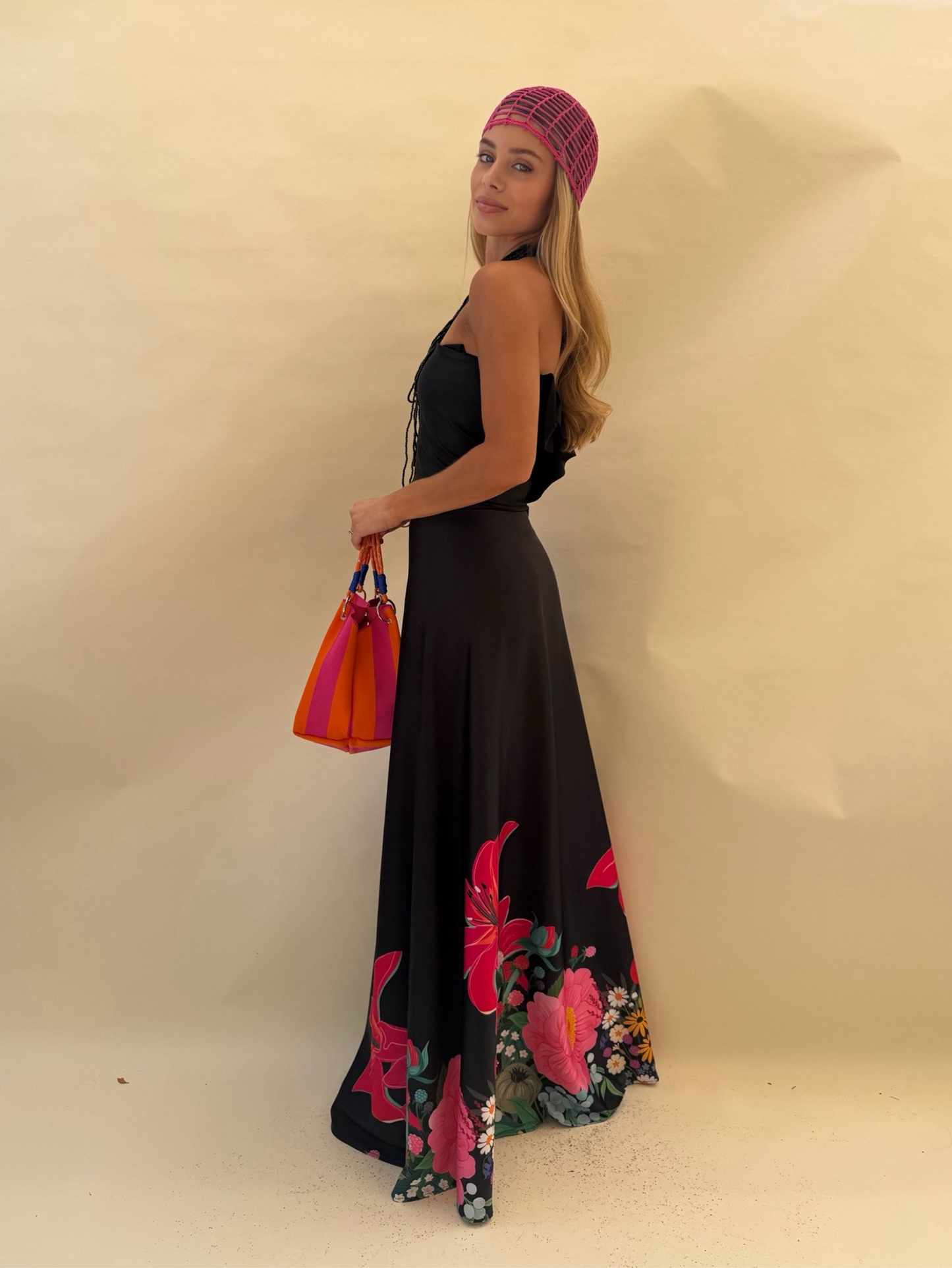 Falda Lucía - Flores Negro