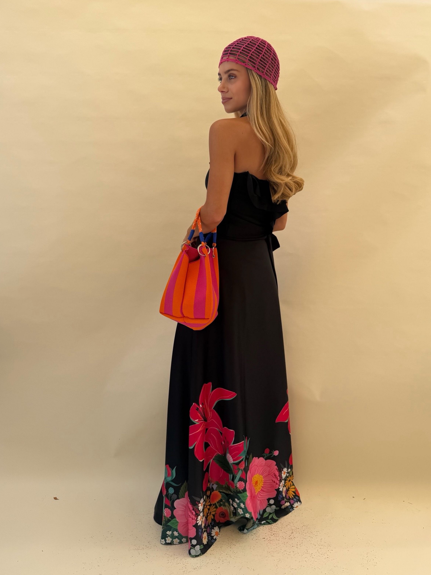 Falda Lucía - Flores Negro