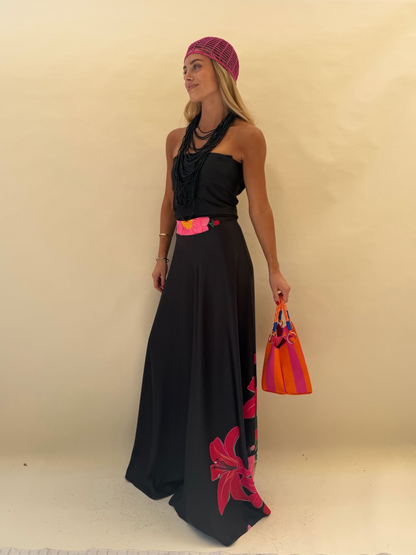 Falda Lucía - Flores Negro