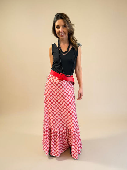 Falda María- Polka Rojo