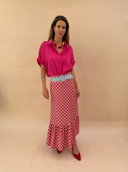 Falda María- Polka Rojo