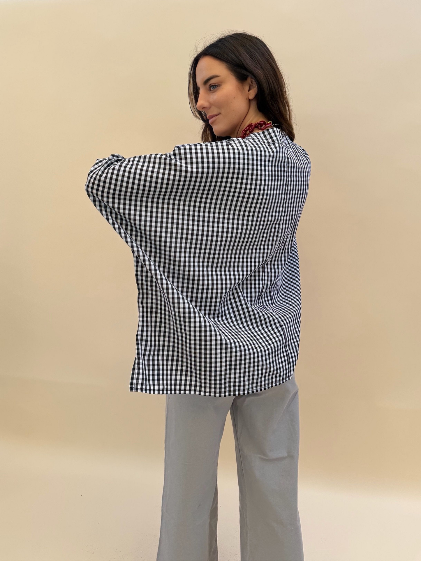 Blusa Paz - Vichy Negro