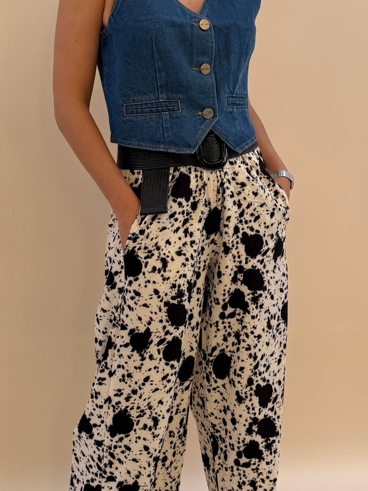 Pantalón Delfina - Print Blanco