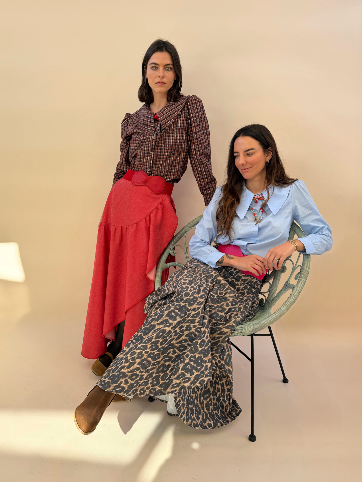 Falda Ofelia - Denim Rojo