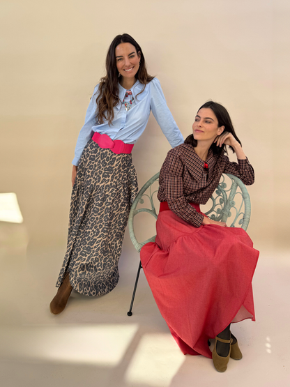 Falda Ofelia - Denim Rojo