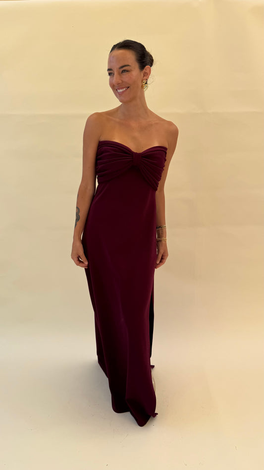 Vestido Virginia-Burdeo