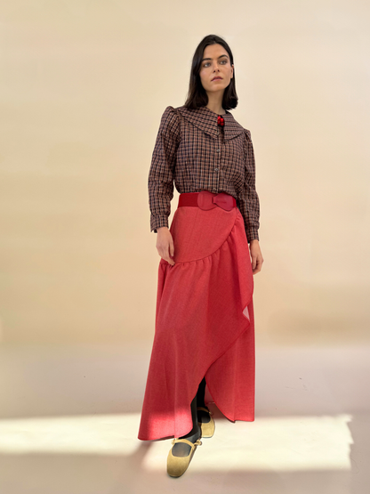 Falda Ofelia - Denim Rojo