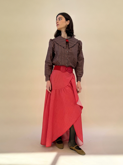 Falda Ofelia - Denim Rojo