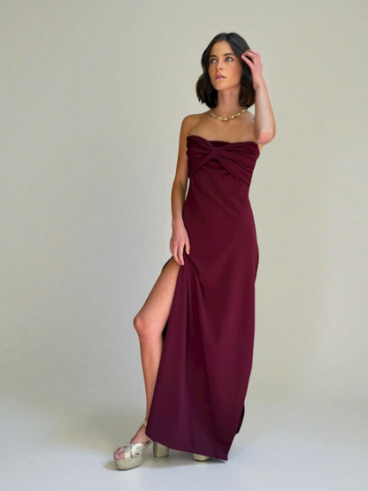 Vestido Virginia- Burdeo