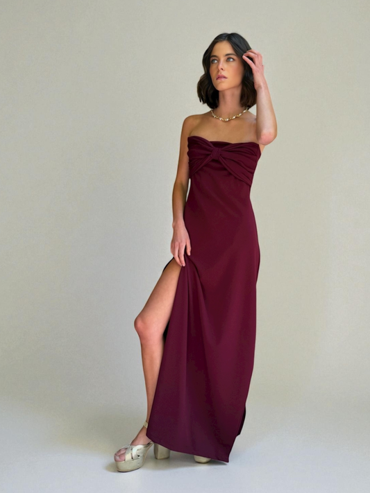 Vestido Virginia- Burdeo