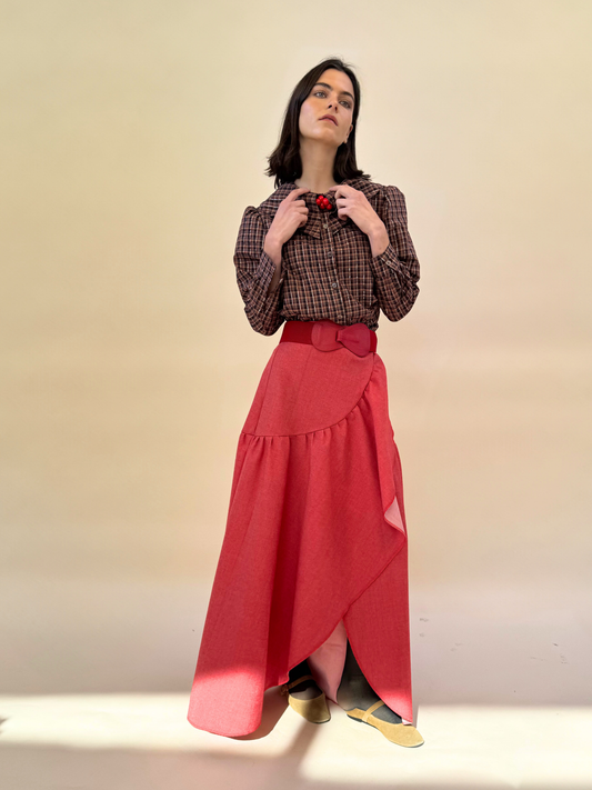 Falda Ofelia - Denim Rojo