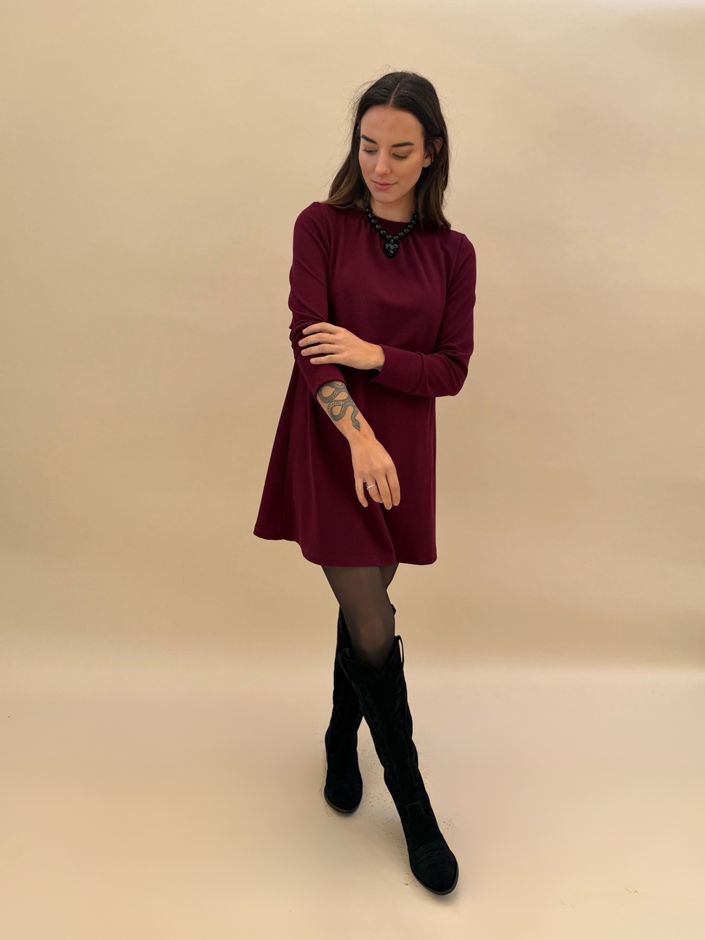 Vestido Roberta - Burdeo