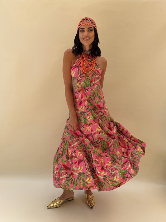 Vestido Fernanda - Tropical Rosado