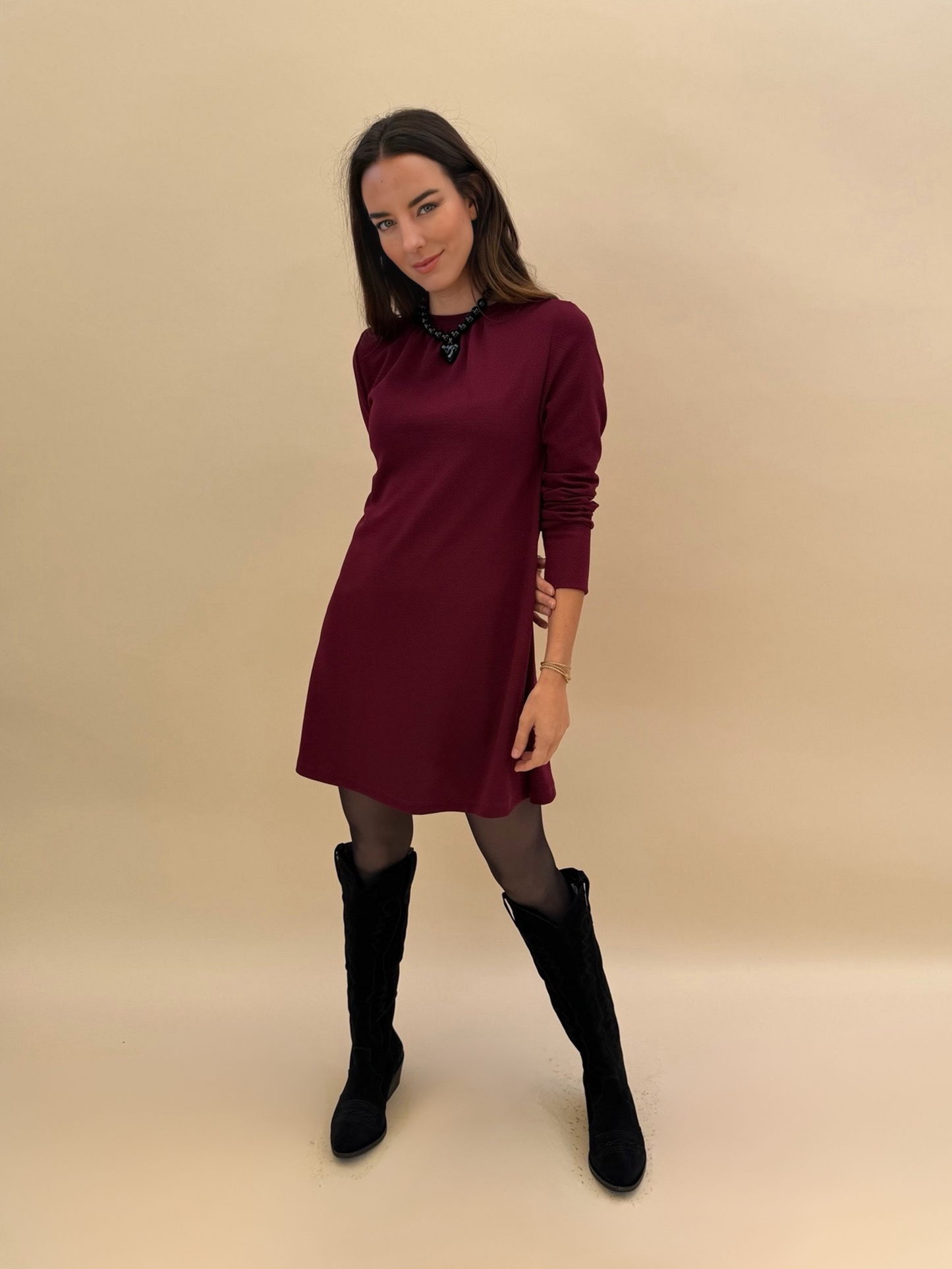 Vestido Roberta - Burdeo