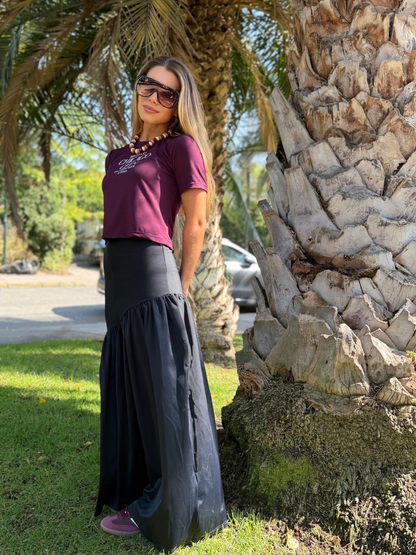 Falda Blanca - Negro