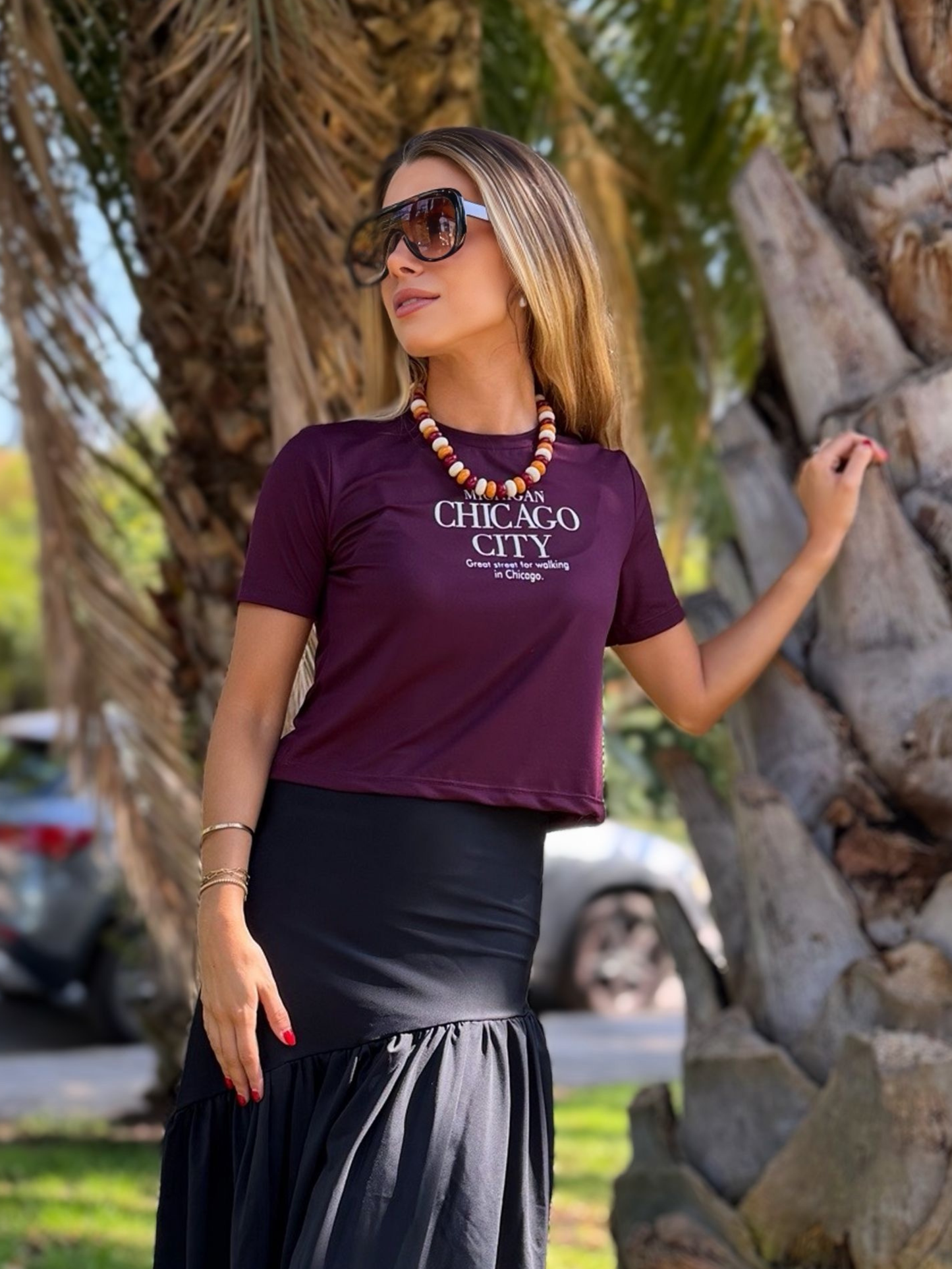 Polera Chicago - Burdeo