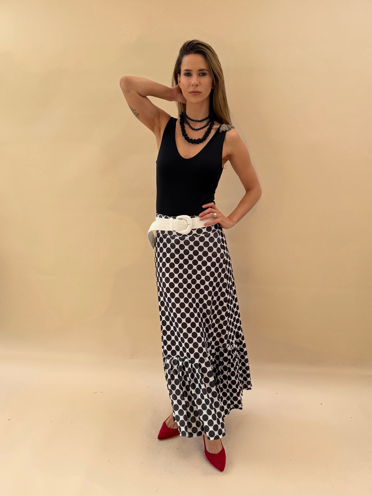 Falda María - Polka Negro