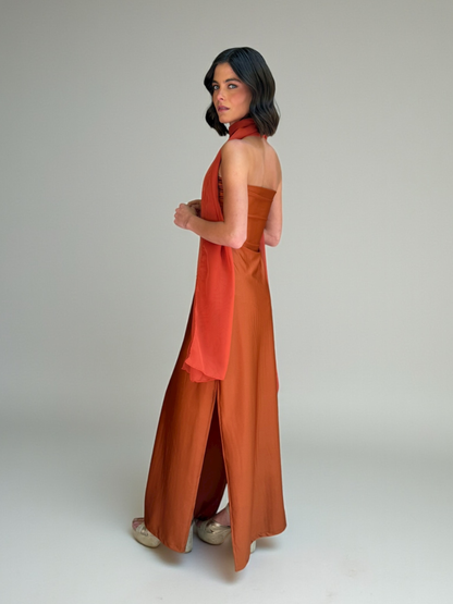 Vestido Virginia-Terracota