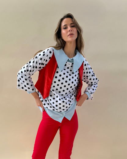 Polera Claudia - Blanca Puntos