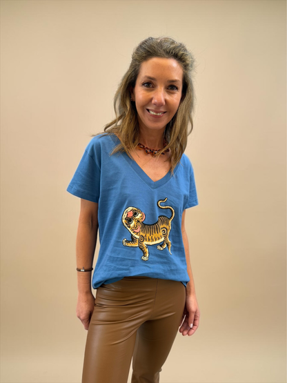 Polera Hebra - Estampado Azul